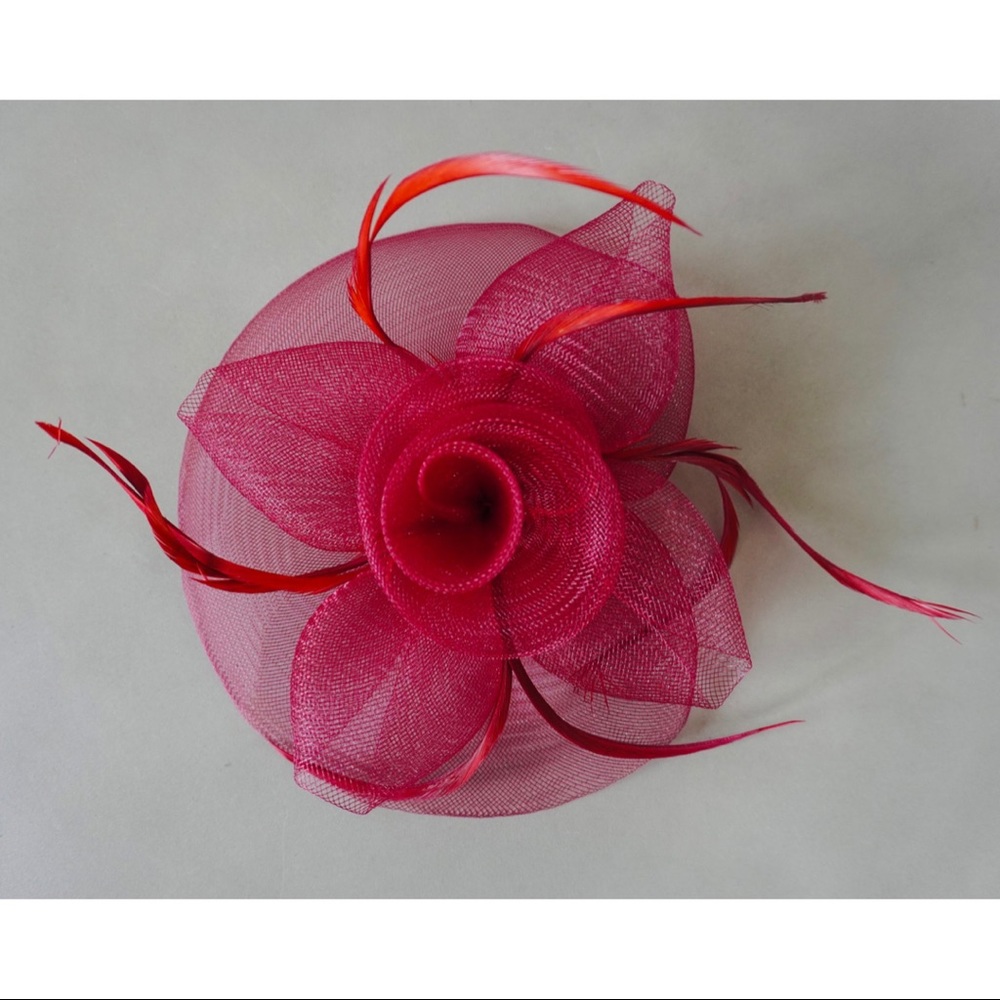 Elegant Pink Fascinator with Feathers